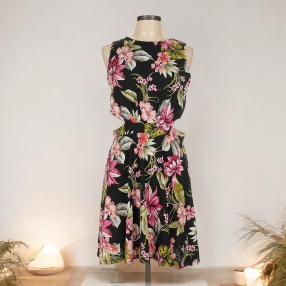 Bar IIl Tropical Print Cut Out Dress l SIZE L - Picture 1 of 5